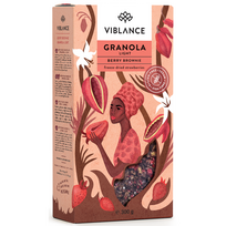 Granola su braškėmis ir kakava