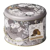 Itališkas pyragas PANETTONE su juoduoju šokoladu ir sūdytos karamelės kremu, metalinėje dėžutėje