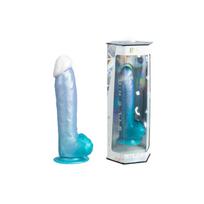 SilexD Angel – dildo, silikoninis, termoreaktyvus, mėlynas, 20,3 cm