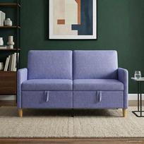 Sofa su saugojimo vieta Džinsinės mėlynos 152 x 78 x 87 cm
