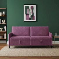 Sofa su saugojimo vieta Violetinė 192 x 78 x 87 cm Poliesteris