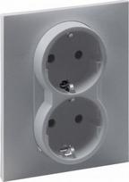 SUNO 2X2P+E SOCKET SCHUKO STANDARD AUTO TERMINALS SHUTTERED ALUMINIUM 721326 | 3414972046428