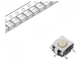 Microswitch TACT | SPST-NO | Pos: 2 | 0.05A/24VDC | SMT | none | 1.57N