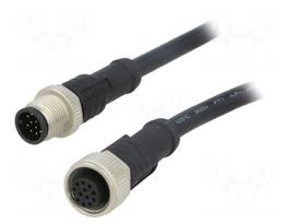 Cable: for sensors/automation | PIN: 12 | M12-M12 | 1m | plug | plug