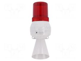 Signaller: lighting-sound | 24VDC | bulb BA15D | red | IP43 | Ø75x213mm