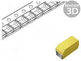 Capacitor: tantalum | 47uF | 6.3VDC | SMD | A | 1206 | -55÷125°C | T491