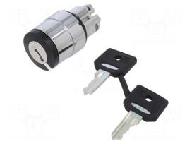 Switch: rotary with key | 22mm | Stabl.pos: 2 | black | none | IP66