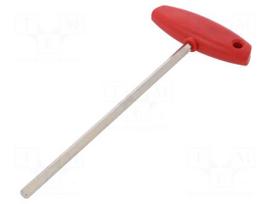 Wrench: hex key | HEX 5mm | Overall len: 182mm | Kind of handle: T