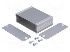 Enclosure: with panel | AKG | X: 71mm | Y: 50mm | Z: 24mm | aluminium | grey