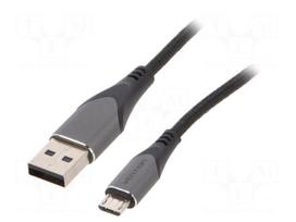 Cable | USB 2.0 | USB A plug,USB B micro plug | nickel plated | 0.5m
