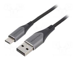 Cable | USB 2.0 | USB A plug,USB C plug | nickel plated | 1m | silver