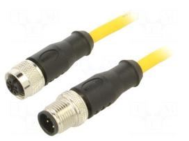 Cable: for sensors/automation | M12 | PIN: 4 | 5m | plug | 250VDC | 250VAC