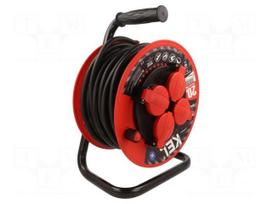 Extension lead | H05RR-F | 3G2.5mm2 | 20m | rubber | black | reel | 16A