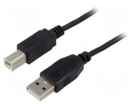 Cable | USB 2.0 | USB A plug,USB B plug | 5m | black