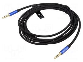 Cable | Jack 3.5mm 3pin plug,USB C plug | nickel plated | 1m | black
