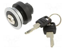 Switch: rotary with ID-key | 22mm | Stabl.pos: 2 | IP65 | Pos: 2