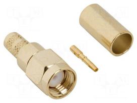 Connector: RP-SMA | plug | reverse,female | straight | 50Ω | for cable
