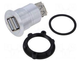 Adapter | USB A socket x2,both sides | USB 2.0 | Thread: M22 | 1÷10mm
