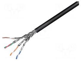 Wire | S/FTP | 4x2x23AWG | outdoor | Cat 6a | wire | Cu | LSZH | black