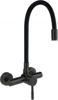 Wall-mounted kitchen faucet with bent spout