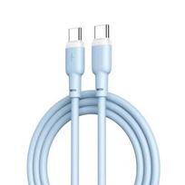 XO NB208B Durable TPE Universal USB-C to USB-C PD 60W Data & Fast 2.4A Charging Cable 1m Blue