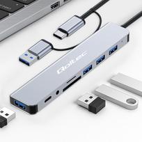 Hub Adapter 8in1 USB-C/USB | USB-C | 4xUSB | SD/TF card | JACK 3.5mm TRRS