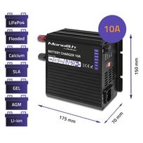 Išmanusis 12 V akumuliatoriaus įkroviklis su 3 pakopų įkrovimu| 10A | LiFePO4, AGM, GEL ir SLA bater