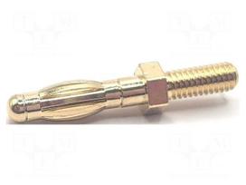 Laboratory connector: 4mm banana | plug | 35A | 30.5mm | gold-plated