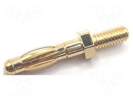 Laboratory connector: 4mm banana | plug | 35A | 29mm | gold-plated | M4