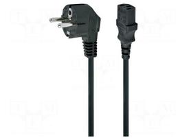 Cable | 3x0.5mm2 | CEE 7/7 (E/F) plug angled,IEC C13 female | PVC