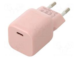 Power supply: switching | mains,plug-in | 5÷20VDC | 30W | pink | 3A
