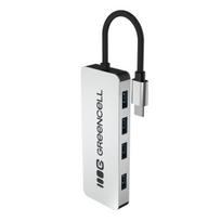 Adapter Basic HUB Greencell USB-C 4in1 (4×USB-A 3.0)  fast transfer up to 5Gb/s, aluminum casing