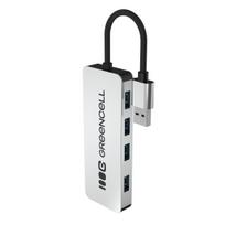 Adapter Basic HUB Greencell USB-A 4in1 (4×USB 3.0)  fast transfer up to 5Gb/s, aluminum case