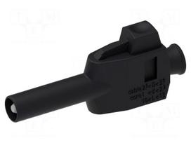 Laboratory connector: 4mm banana | plug | 20A | black | insulated