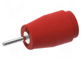 Laboratory connector: 4mm banana | socket | 25A | red | nickel plated