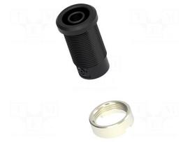 Laboratory connector: 4mm banana | socket | black | m3 hole