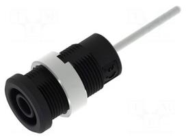 Laboratory connector: 4mm banana | socket | black | nickel plated