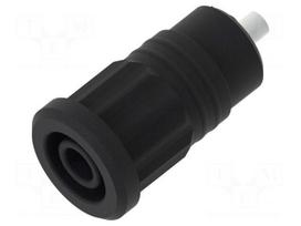 Laboratory connector: 4mm banana | socket | 25A | black | insulated