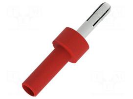 Laboratory connector: 4mm banana | socket | red | nickel plated