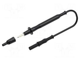 Test lead | 12A | probe tip,banana plug 4mm | Len: 1m | black | Ø: 4mm