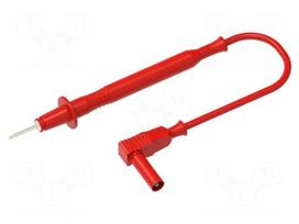 Test lead | 20A | probe tip,banana plug 4mm | Len: 1m | red | Ø: 2mm