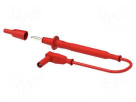 Test lead: single | 36A | probe tip,banana plug 4mm | Len: 1m | red