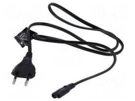 Cable | CEE 7/16 (C) plug,IEC C7 female | 1m | black | 2.5A | 230V