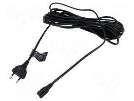 Cable | CEE 7/16 (C) plug,IEC C7 female | 5m | black | 2.5A | 230V