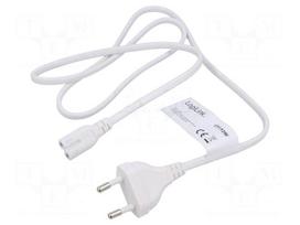 Cable | CEE 7/16 (C) plug,IEC C7 female | 1m | white | 2.5A | 230V
