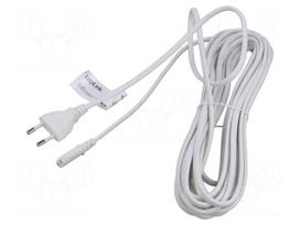 Cable | CEE 7/16 (C) plug,IEC C7 female | 7.5m | white | 2.5A | 230V