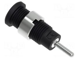 Laboratory connector: 2mm banana | socket | black | insulated