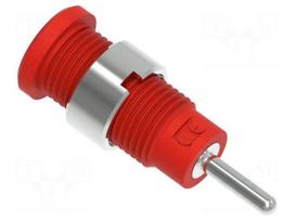 Laboratory connector: 2mm banana | socket | red | plug pin 2mmx9mm