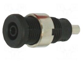 Laboratory connector: 2mm banana | socket | black | insulated