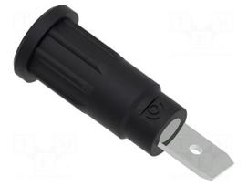 Laboratory connector: 2mm banana | socket | 10A | 31.1mm | black
